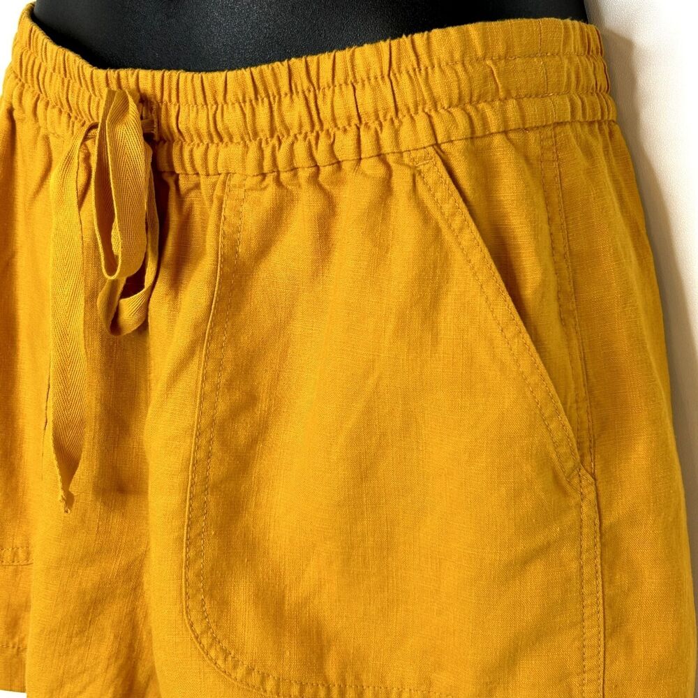 J. CREW Linen Blend Seaside Shorts Golden Yellow Elastic Waist 3" inseam Size XS - Picture 5 of 9